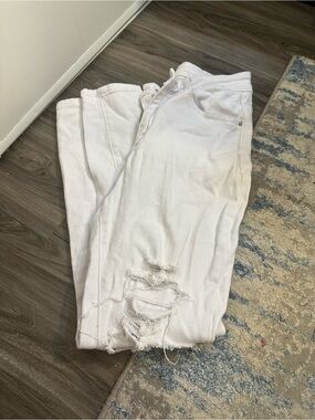 SHEIN White Distressed Skinny Jeans